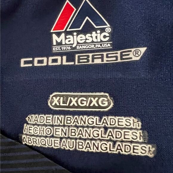 New England Patriots Knit Jersey XL Long Sleeve Polyester Navy Blue Majestic - Picture 4 of 7